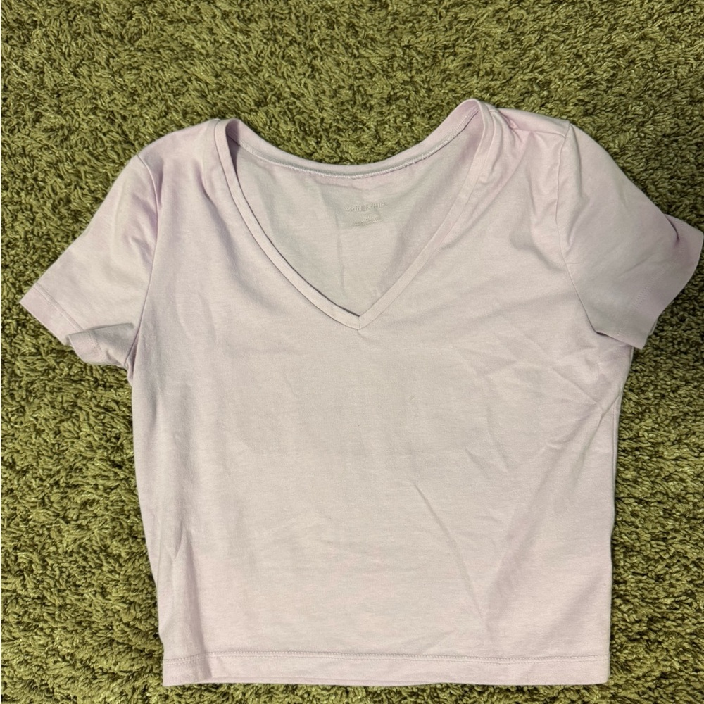 Women's Light Pink/Purple  V-Neck Top